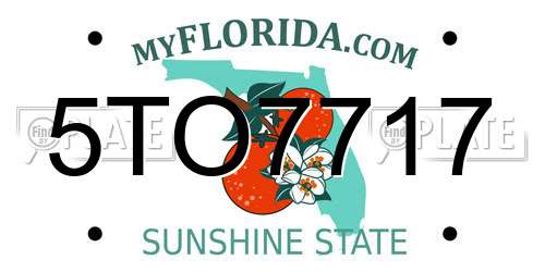 5TO7717 Florida License Plate
