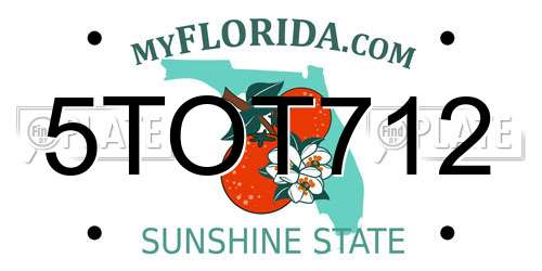 5TOT712 Florida License Plate