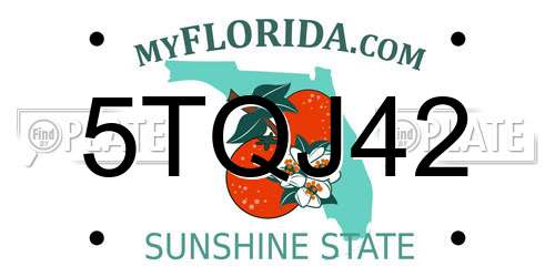 5TQJ42 Florida License Plate
