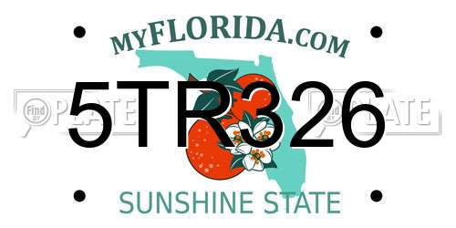 5TR326 Florida License Plate