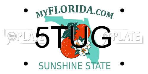 5TUG Florida License Plate