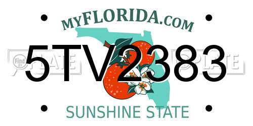 5TV2383 Florida License Plate