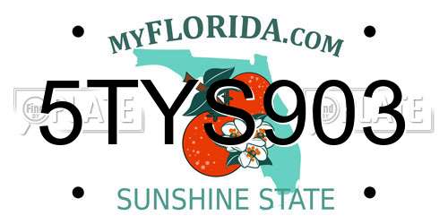 5TYS903 Florida License Plate
