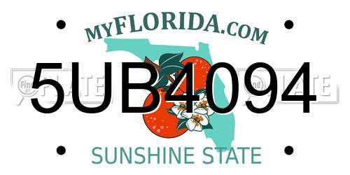 5UB4094 Florida License Plate