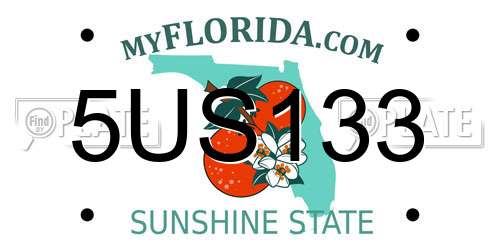 5US133 Florida License Plate
