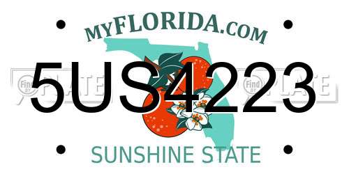 5US4223 Florida License Plate