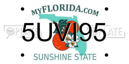5UVI95 Florida License Plate