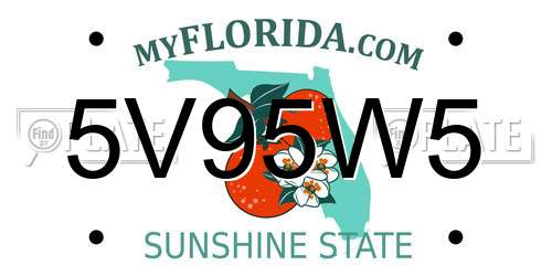 5V95W5 Florida License Plate