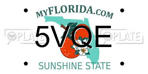 5VQE Florida License Plate