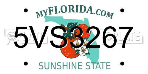 5VS3267 Florida License Plate