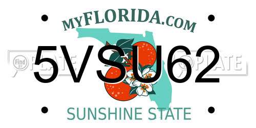 5VSU62 Florida License Plate
