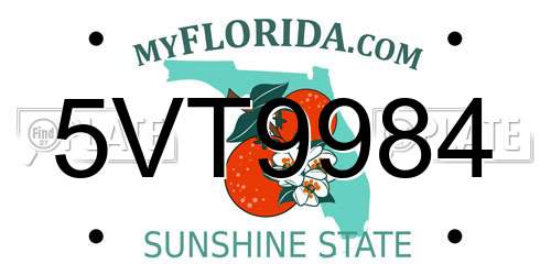5VT9984 Florida License Plate