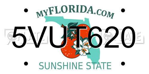 5VUT620 Florida License Plate
