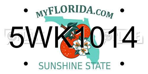 5WK1014 Florida License Plate