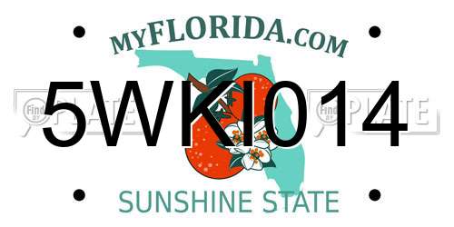 5WKI014 Florida License Plate