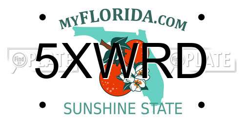 5XWRD Florida License Plate
