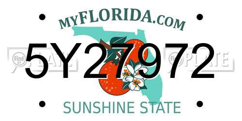 5Y27972 Florida License Plate