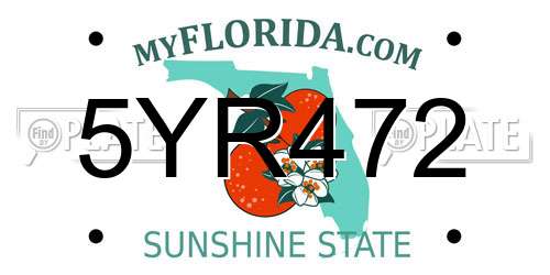 5YR472 Florida License Plate