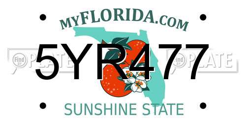 5YR477 Florida License Plate