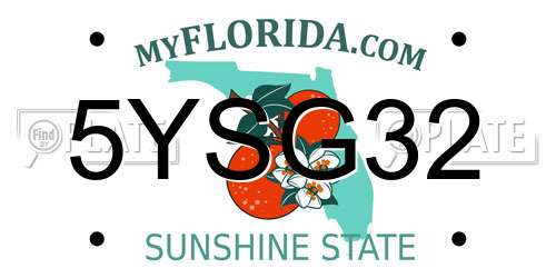 5YSG32 Florida License Plate