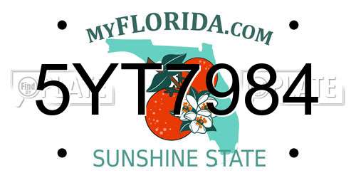 5YT7984 Florida License Plate