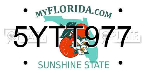 5YTT977 Florida License Plate