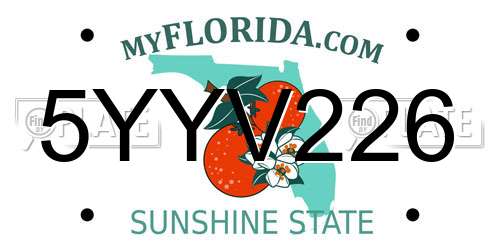 5YYV226 Florida License Plate