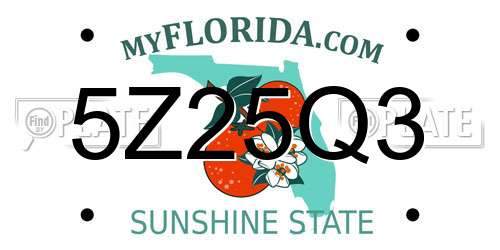 5Z25Q3 Florida License Plate