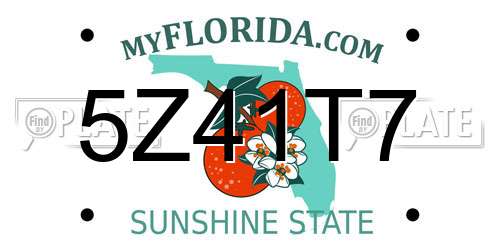 5Z41T7 Florida License Plate