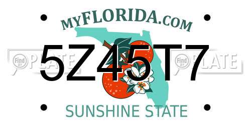 5Z45T7 Florida License Plate