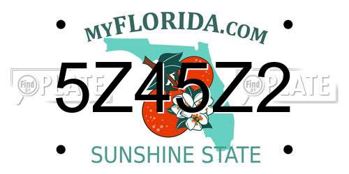 5Z45Z2 Florida License Plate