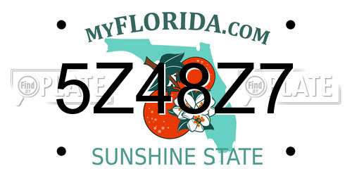 5Z48Z7 Florida License Plate