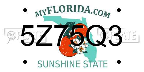 5Z75Q3 Florida License Plate