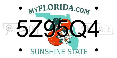 5Z95Q4 Florida License Plate
