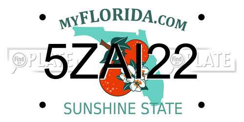 5ZAI22 Florida License Plate