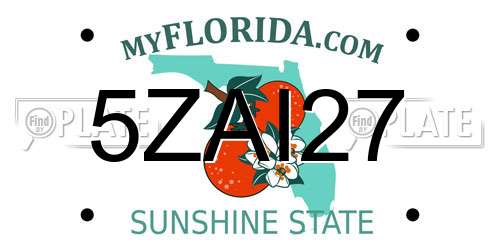 5ZAI27 Florida License Plate