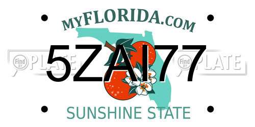5ZAI77 Florida License Plate