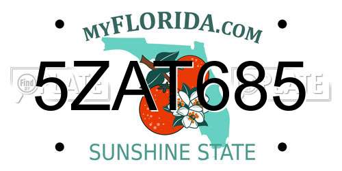 5ZAT685 Florida License Plate
