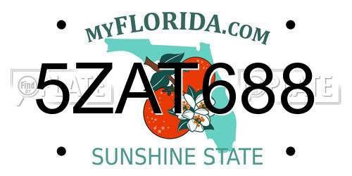 5ZAT688 Florida License Plate