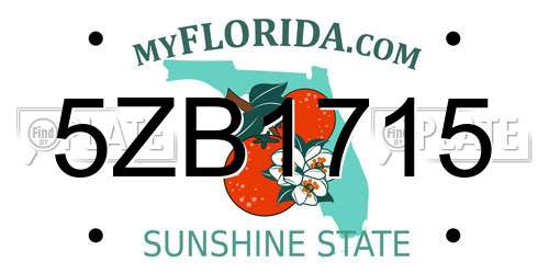 5ZB1715 Florida License Plate