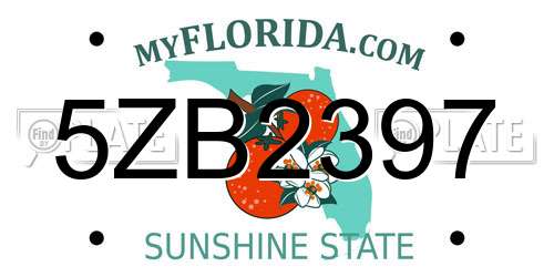 5ZB2397 Florida License Plate