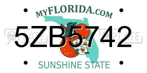 5ZB5742 Florida License Plate
