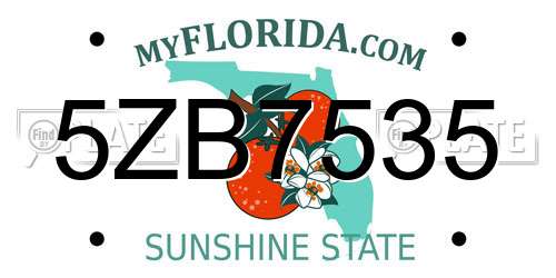 5ZB7535 Florida License Plate