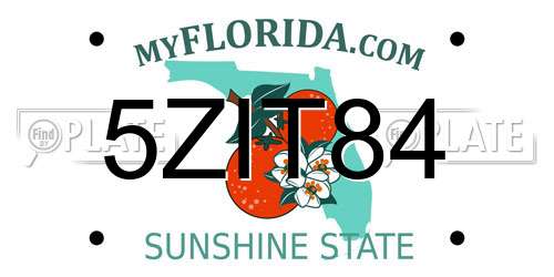 5ZIT84 Florida License Plate
