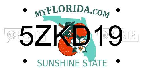 5ZKD19 Florida License Plate