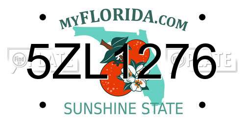 5ZL1276 Florida License Plate