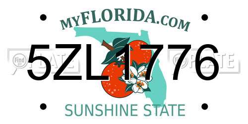 5ZL1776 Florida License Plate