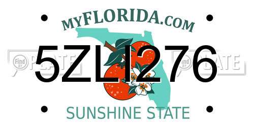 5ZLI276 Florida License Plate