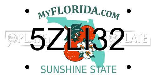 5ZLI32 Florida License Plate