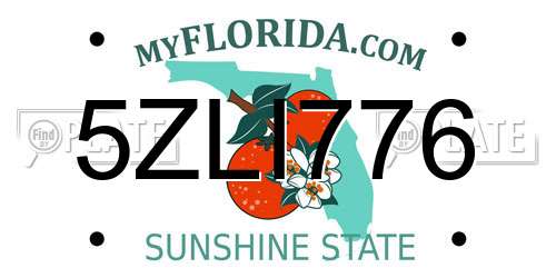 5ZLI776 Florida License Plate
